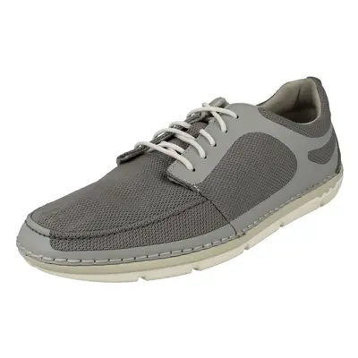 (UK 7, Grey) Mens Clarks Casual Lace Up Trainers Step Maro Sol - G Fit