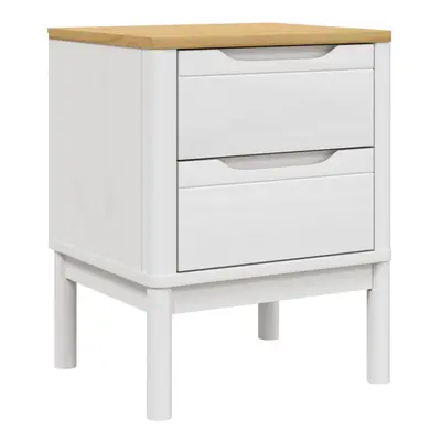 (white) vidaXL Bedside Cabinet Nightstand Side Table Bed Side Cabinet Solid Wood Pine