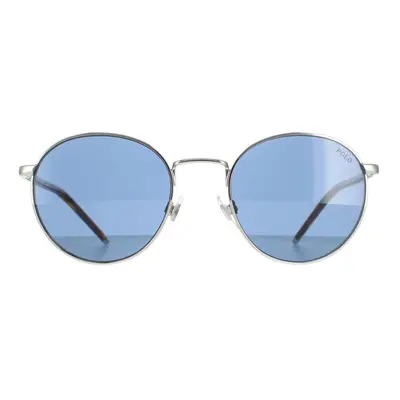 Polo Ralph Lauren Sunglasses PH3133 Shiny Silver Dark Blue