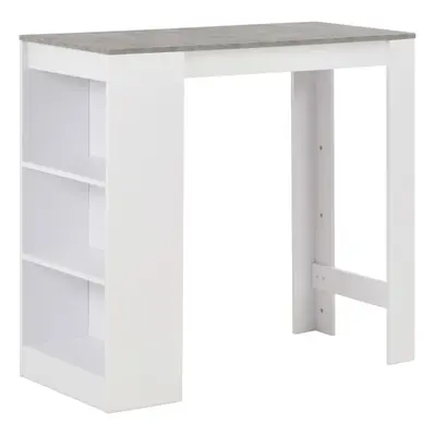 vidaXL Bar Table with Shelf White Coffee Dining Tall Breakfast Side End Stand