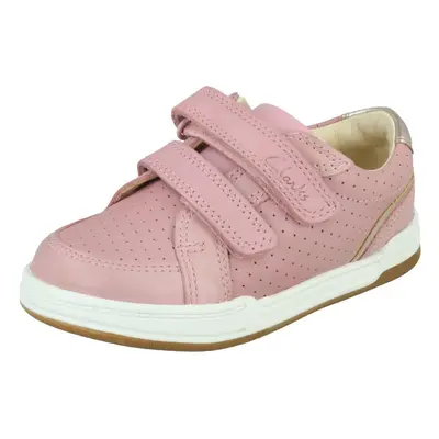 (Pink, UK 7.5 Infant) Childrens Clarks Casual Trainers Fawn Solo