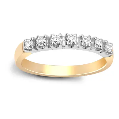 (M) Jewelco London Ladies Solid 9ct Yellow Gold Claw Set Round H I1 0.35ct Diamond Stone Half Et