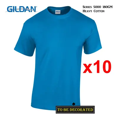 (S) Packs Gildan T-SHIRT Basic Tee - 5XL Small Big Men Heavy Cotton (Sapphire)