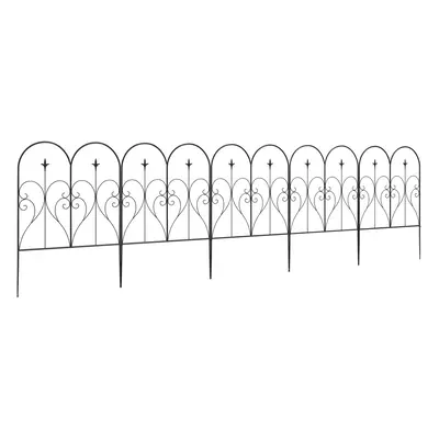 Outsunny 5PCs Decorative Garden Fencing 32in x 10ft Metal Border Edging