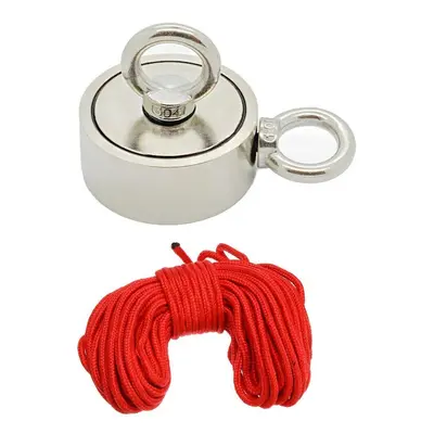 Double Side 75mm 400KG Neodymium Recovery Magnet With 10m Rope Salvage Tool Strong Fishing Kits