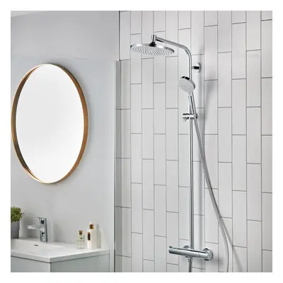 hansgrohe Crometta Showerpipe EcoSmart Thermostatic Mixer Shower Chrome