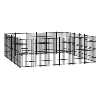 vidaXL Outdoor Dog Kennel Steel Outdoor Puppy Enclosure Dog Pet Supply Cage