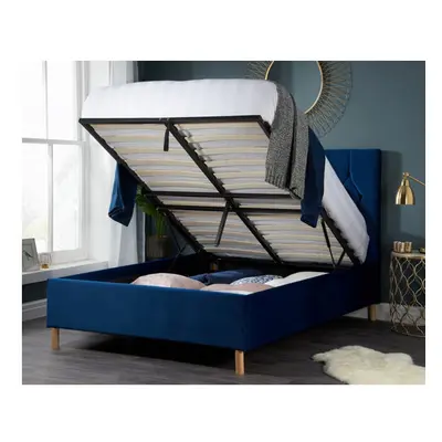 Luxton Double Ottoman Bed-Blue