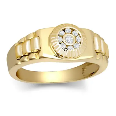 (C) Jewelco London Kids Solid 9ct Yellow Gold White Round Brilliant Cubic Zirconia Fluted Sunbur