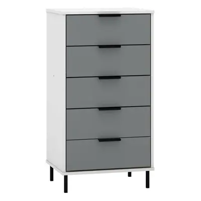 Madrid Drawer Chest of Drawers in Grey and White Gloss Finish