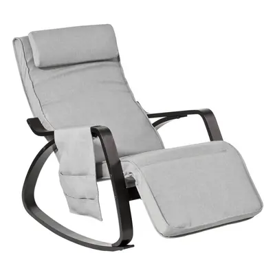 SoBuyÂ® FST20-HG, Rocking Chair Lounge Chair with Adjustable Footrest & Side Bag