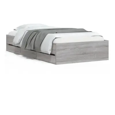 (grey sonoma, x cm) vidaXL Bed Frame with Drawers Mattress Foundation Bed Base Engineered Wood