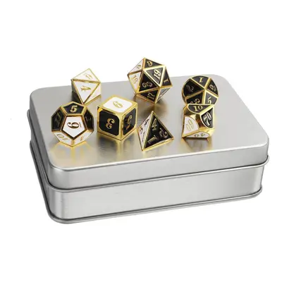 () 7PCS/SET Creative Metal Multi-faced Dice Set Heavy Duty Polyhedral Dices Role Playing Game Pa