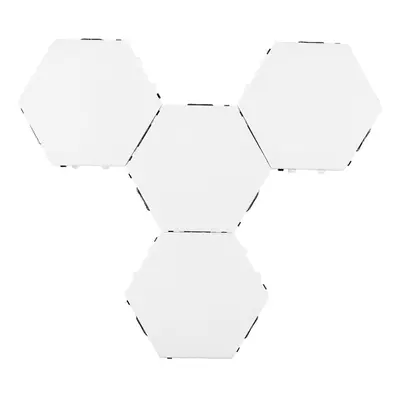 (US Plug) 4x Modular LED Touch Wall Lamp Hexagonal Honeycomb Magnetic Quantum Night Light