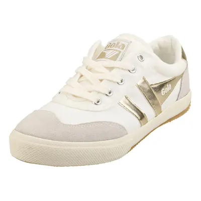 Gola Badminton Womens Casual Trainers in White Gold - Size UK