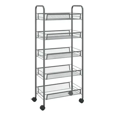 (grey) vidaXL 5-Tier Kitchen Trolley Iron Home Serving Cart Multi Colours Multi Sizes