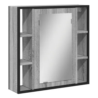 vidaXL Bathroom Mirror Cabinet Storage Cabinet Grey Sonoma Engineered Wood