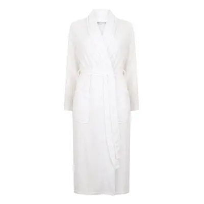 (White, Small - UK 10/12) Slenderella Ladies Lightweight Waffle Shawl Collar Dressing Gown