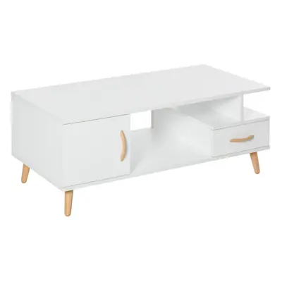 HOMCOM Modern Minimalism Storage Coffee Table Wooden Living Room