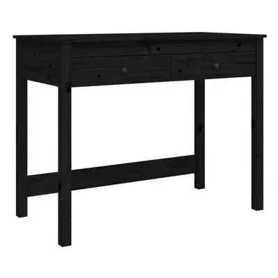 (black) vidaXL Solid Wood Pine Desk with Drawers Writing Standing Desk Multi Colours