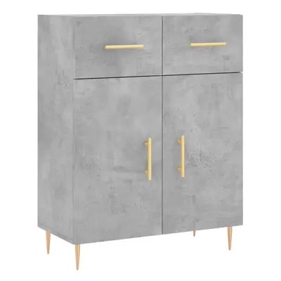 (concrete grey) vidaXL Sideboard Storage Cabinet Cupboard High Gloss White Engineered Wood