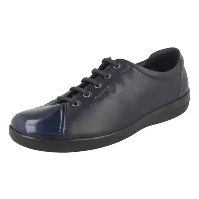 (UK 3, Navy (Blue)) Ladies Padders Lace Up Everyday Flats Galaxy - E Fit