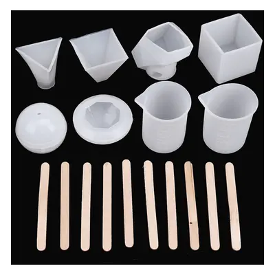 18pcs Jewelry Mould Handmade Crystal Glue Mould Set Resin Silicone DIY Mold Kit