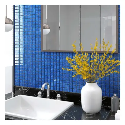 vidaXL 11x Self-adhesive Mosaic Tiles Blue 30x30 cm Glass Mosaic Tile Sheet