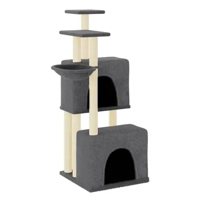 (dark grey) vidaXL Cat Tree Cat Tower with Sisal Scratching Posts Cat Cando Light Grey