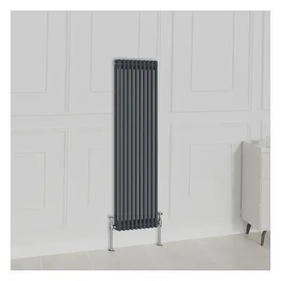 (1500x470mm-2 Column, Anthracite) NRG Traditional Radiator Horizontal Vertical Cast Iron Style D