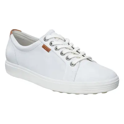 (7.5 (41EU) UK / 10-10.5 US, White) Ecco Womens Soft Leather Casual Fashion Pumps Trainers