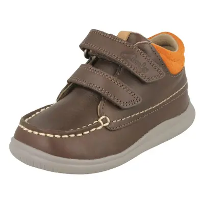 (UK Infant, Brown) Boys First Shoes By Clarks Ankle Boots Cloud Tuktu - G Fit