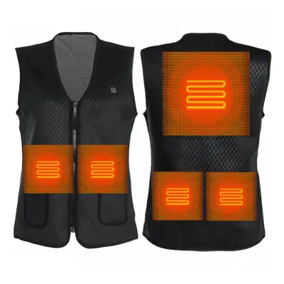 (3XL) Electric 5V USB Heated Warm Cotton Vest Men Women 3S Warm Infrared Heating Coat Jacket