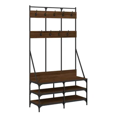 (brown oak) vidaXL Clothes Rack with Shoe Storage Garment Rack Clothes Shelf Clothes Rail