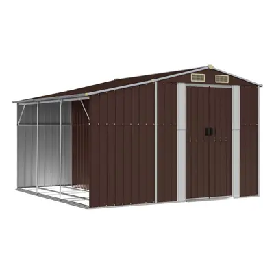 (brown, x x cm) vidaXL Garden Shed Metal Shed Outdoor Storage Shed Anthracite Galvanised Steel