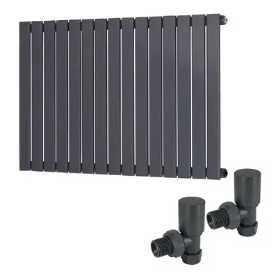 (600 x 1022mm Single) Warmehaus Flat Panel Horizontal Vertical Radiator with Angled Valves