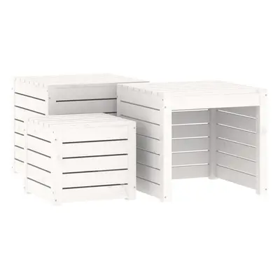 (white, 50.5 x 50.5 x 46.5 cm) vidaXL Garden Box Set Patio Wooden Outdoor Storage Box Piece Soli