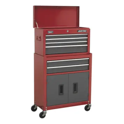 615 x x 705mm RED Drawer Topchest & Rollcab Combination Tool Chest Unit