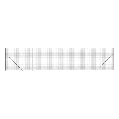 vidaXL Wire Mesh Fence Garden Fencing Mesh with Flange Anthracite 2.2x10 m