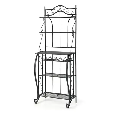 Freestanding Metal Oven Stand Multipurpose Utility Storage Shelf