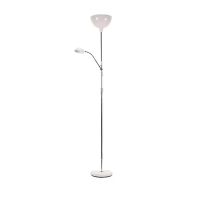 ValueLights Orion White Metal Father Son Floor Lamp with LED Bulbs