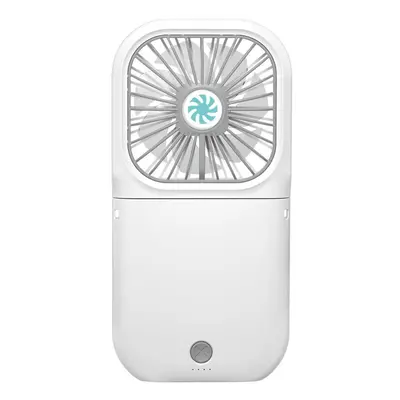 (White) Mini Portable Hanging Neck Fan Folding USB Small Fan Silent Charging Treasure Cooling Fa