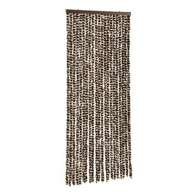 vidaXL Fly Curtain Door Curtain Fly Screen Brown and White 100x230 cm Chenille