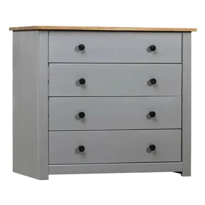 vidaXL Side Cabinet Grey Pine Panama Range Sideboard Drawer Bedside Table