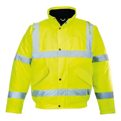 (XL, Yellow) Portwest Unisex Hi-Vis Bomber Jacket (S463) / Workwear / Safetywear