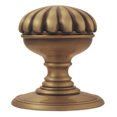 PAIR Flower Design Mortice Door Knob 70mm Diameter Florentine Bronze