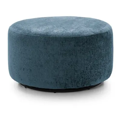 (Dark Blue) Harriet Crushed Chenille Swivel Footstool