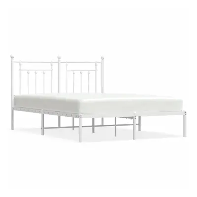 (white, x cm/with headboard) vidaXL Metal Bed Frame Bedroom Bed Base Bedstead Metal Matress Foun