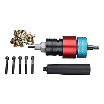 (M5) Electric Riveter Nut Riveting Tools Kit Clutch Type Automatic Stop Cordless Riveting Adapte