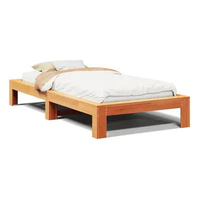 vidaXL Bed Frame without Mattress Wax Brown 90x190 cm Single Solid Wood Pine